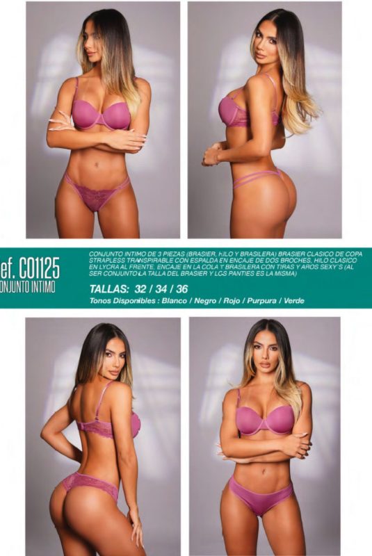 Conjunto de 3 piezas (brasier, hilo y brasilera) CO1125