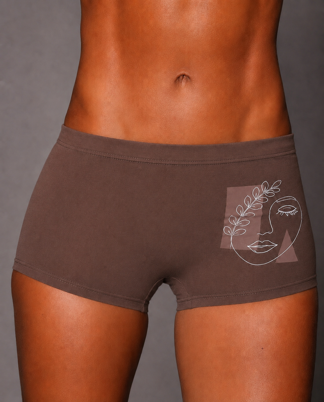 BOXER DAMA ESTAMPADO REF:412 - Café, M